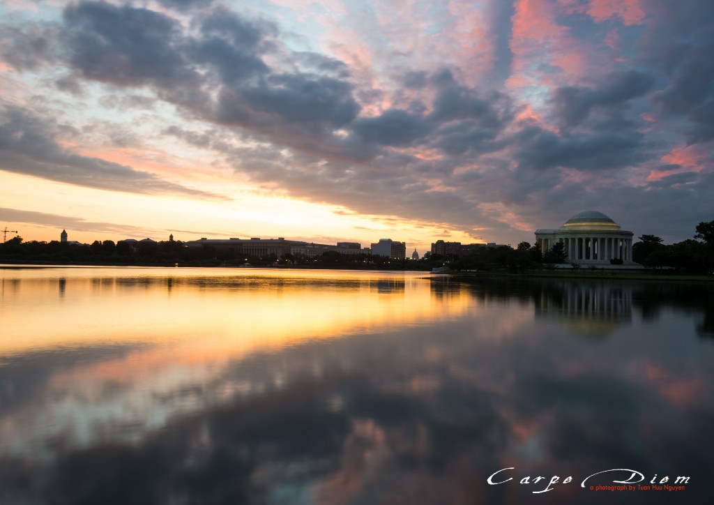 Bình minh trên hồ Tidal Basin, Washington DC